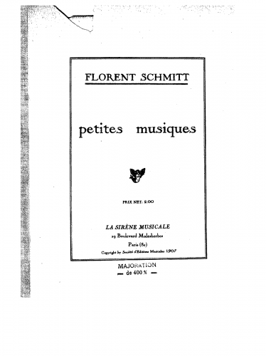Schmitt - Petites Musiques - Score
