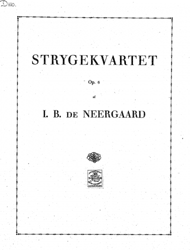 Neergaard - String Quartet - Scores and Parts - Score