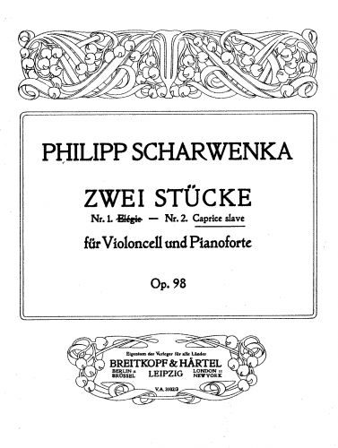 Scharwenka - 2 Stücke - Scores and Parts 2. Caprice slave - Piano score