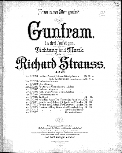 Strauss - Guntram - Prelude (Act I) - Score