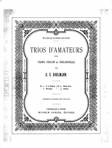 Bohlmann - Piano Trio d'Amateurs - Scores and Parts - Piano score and violin part