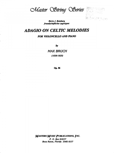 Bruch - Adagio nach keltichen Melodien - For Cello and Piano - Piano Score and Cello Part