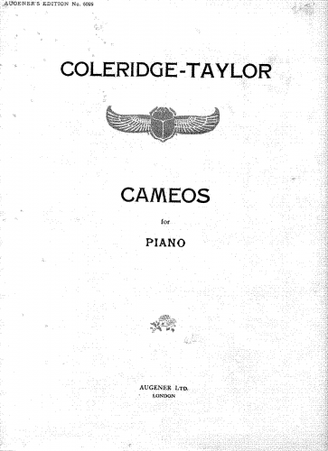 Coleridge-Taylor - 3 Cameos for Piano, Op. 56 - Score