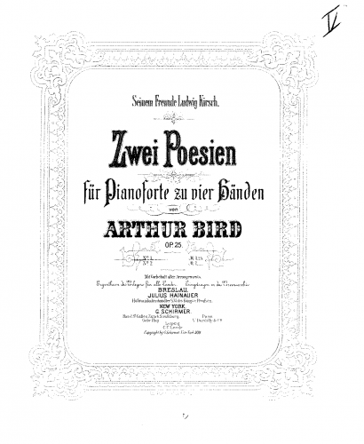 Bird - 2 Poesien, Op. 25 - Score