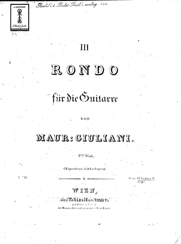Giuliani - 3 Rondos, Op. 3 - Score