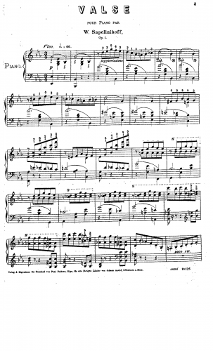Sapelnikov - Valse - Score