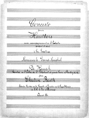 Barth - Oboe Concerto, Op. 12 - Scores - Full Score