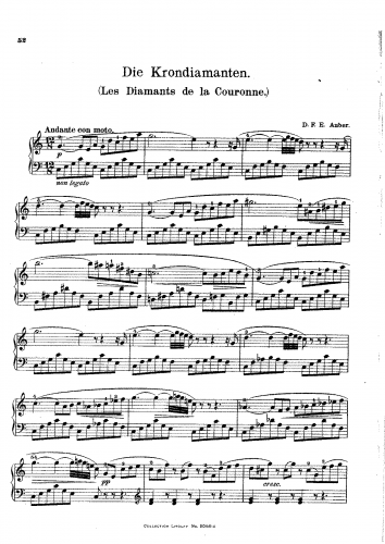 Auber - Les diamants de la couronne - Overture For Piano solo (Schultze) - Score