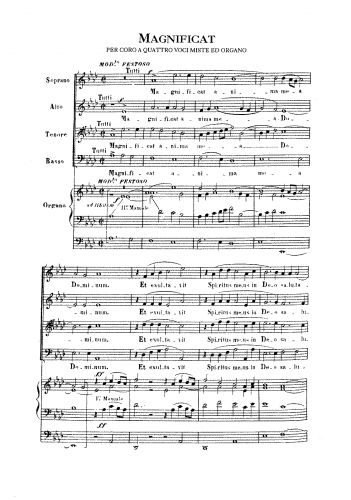 Perosi - Magnificat a due voci eguali ed organo - Score