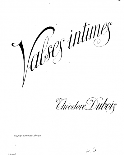 Dubois - Valses imtimes - Score