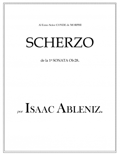 Albéniz - Piano Sonata No. 1, Op. 28 - II. Scherzo