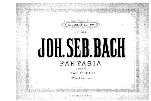 Bach - Fantasia in G major - For Piano 4 Hands (Reger) - Score