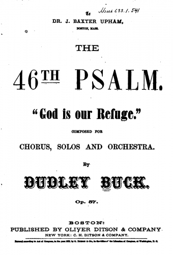 Buck - Psalm 46, Op. 57 - Vocal Score - Score