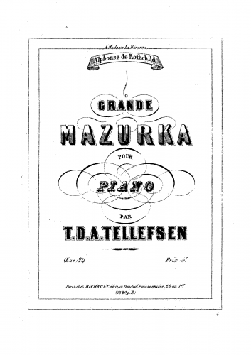 Tellefsen - Grande Mazurka, Op. 24 - Score