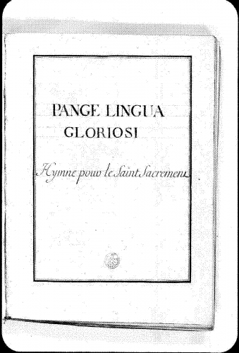 Lalande - Pange lingua, grand motet - Score