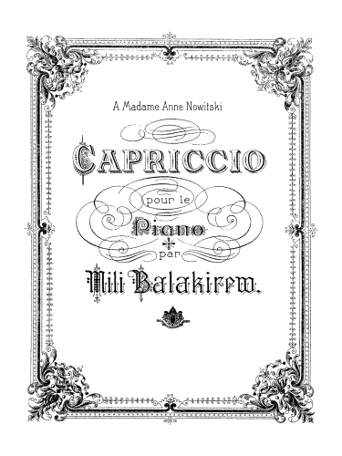 Balakirev - Capriccio - Score