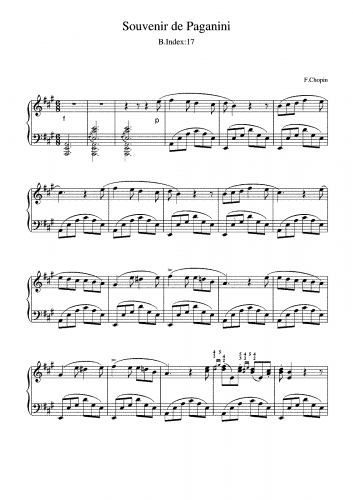 Chopin - Souvenir de Paganini, P1-10 - Score