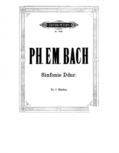 Bach - Symphonie, H.663 - For Piano 4 hands (Horn) - Piano Score