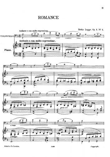 Legge - Romance - Piano Score and Cello Part