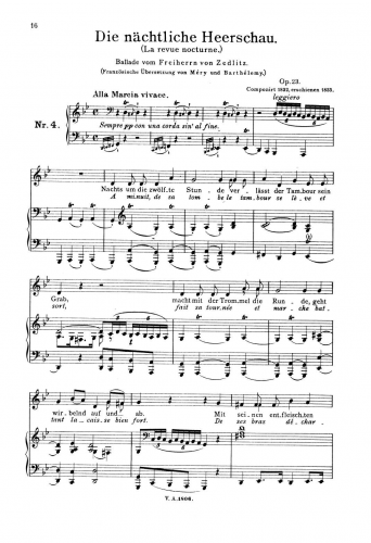 Loewe - Die nächtliche Heerschau, Op. 23 - Score