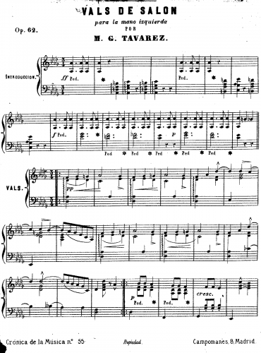 Tavarez - Vals de Salón, Op. 62 - Score