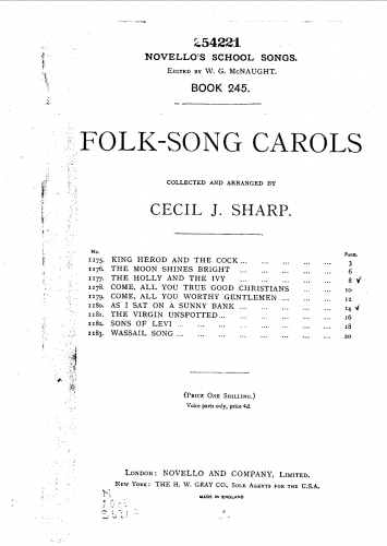 Folk Songs - Folk-song Carols - Score