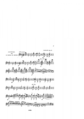 Carcassi - Fantaisie sur les Motifs du 'Cheval De Bronze', Op. 57 - Score