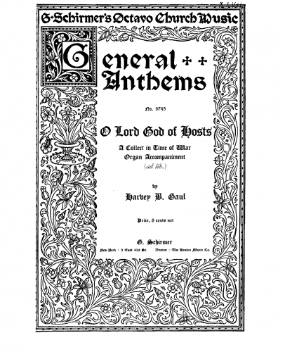 Gaul - O Lord God of Hosts - Score