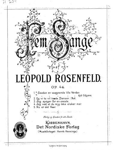 Rosenfeld - 5 Songs, Op. 46 - Score