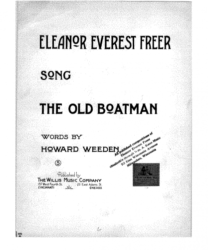 Freer - Songs, Op. 23 - 1. The Old Boatman