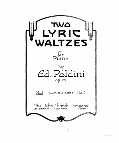 Poldini - 2 Lyric Waltzes for Piano, Op. 79 - Score