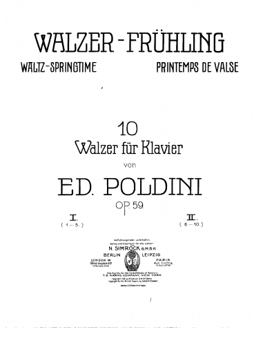 Poldini - 10 Waltzes for Piano - Score