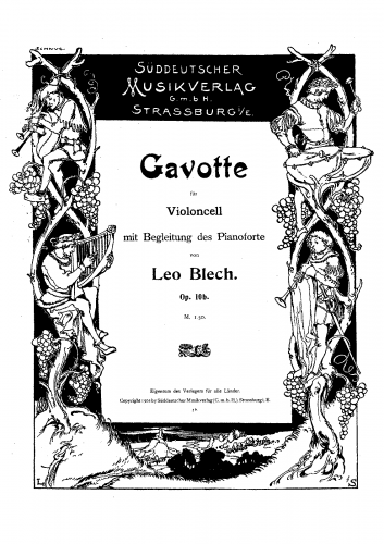 Blech - Gavotte - Cello and Piano score. Cello part