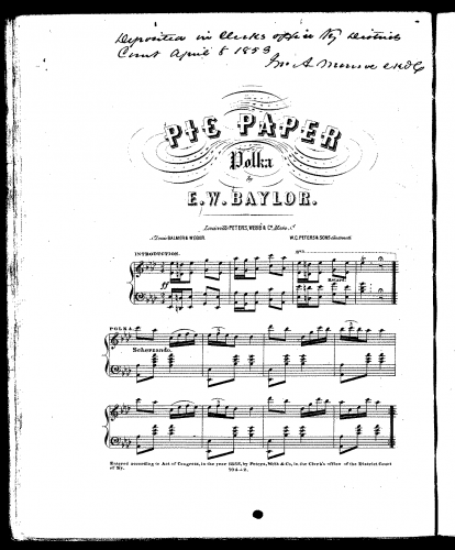 Baylor - Pic Paper Polka - Score