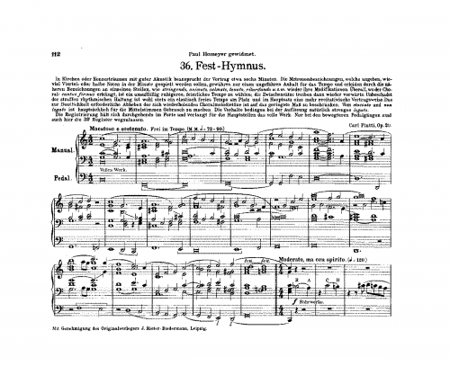 Piutti - Fest-Hymnus, Op. 20 - Score