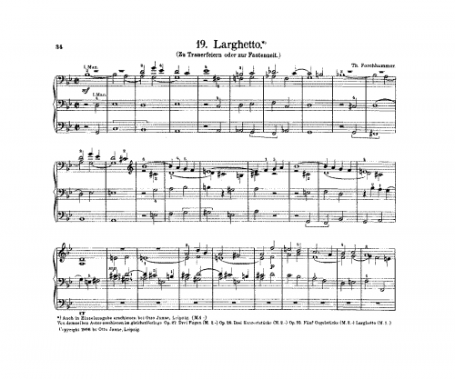 Forchhammer - Larghetto in G minor - Score