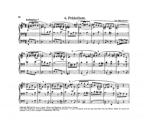 Rheinberger - Prelude in E minor - Score