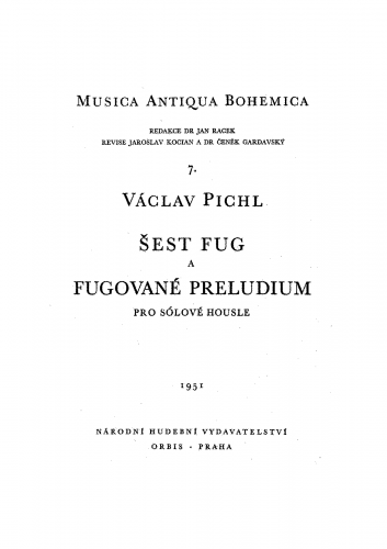 Pichl - 6 Fugas - Violin Part