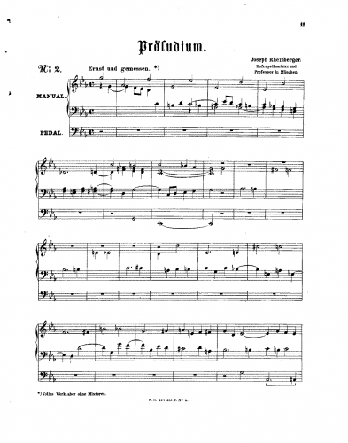 Rheinberger - Prelude in C minor - Score