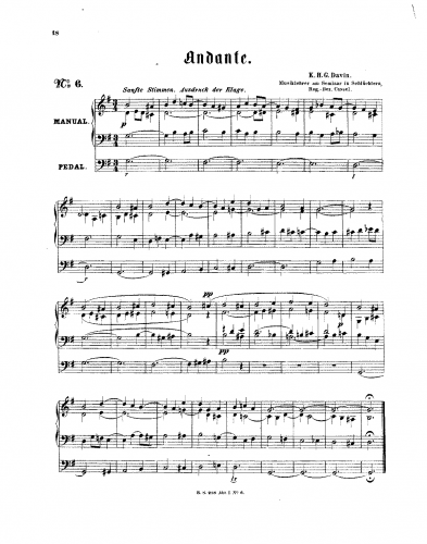 Davin - Andante in G major - Score