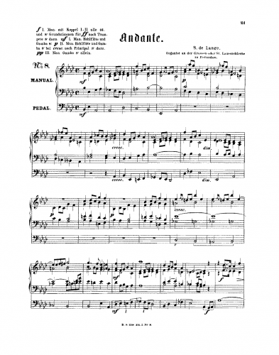 Lange Sr. - Andante in A-flat major - Score