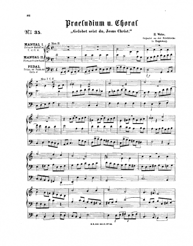 Wehe - Praeludium und Choral 'Gelobet seist du, Jesus Christ' - Score
