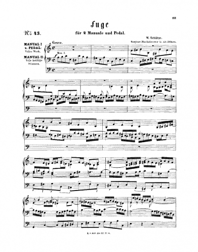 Schütze - Fugue in A minor - Score