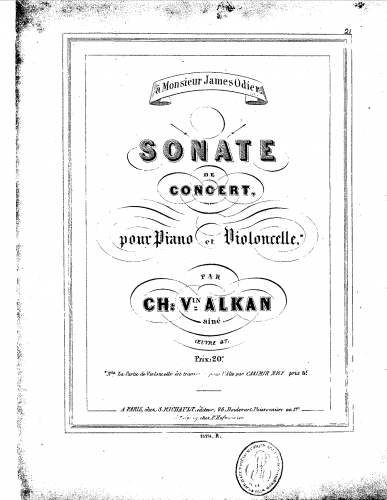 Alkan - Sonate de Concert, Op. 47 - Complete Work For Viola and Piano (Ney) - Viola part
