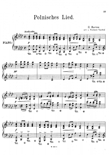 Burow - Polnisches Lied - For Piano solo (Tourbié) - Score