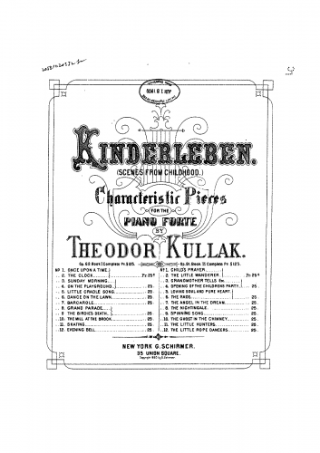 Kullak - Scenes from Childhood, Op. 62 - Piano Score - Score