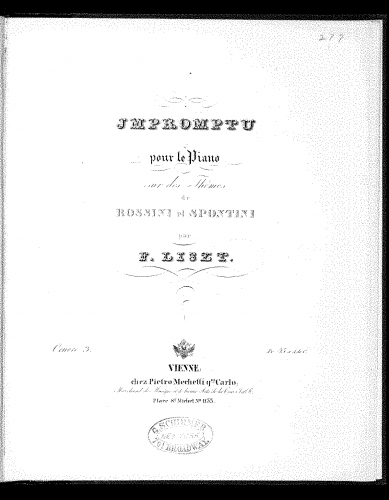 Dana - Impromptu brillant sur des thèmes de Rossini et Spontini - Score