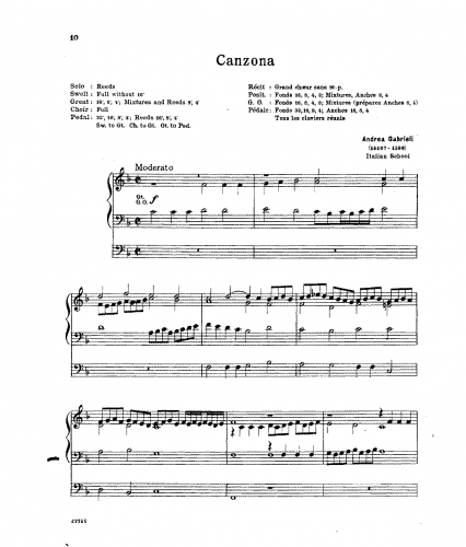 Gabrieli - Canzona ariosa - Score