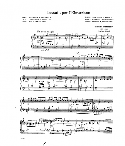 Frescobaldi - Toccata per l'Elevazione - Score
