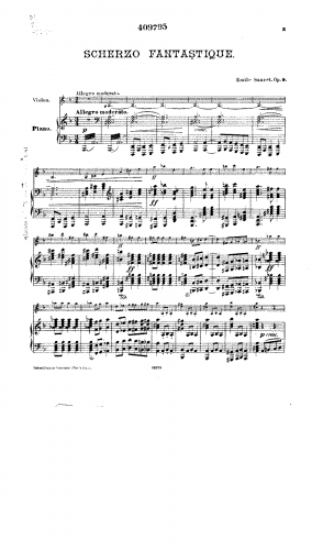 Sauret - Scherzo Fantastico - Violin and Piano parts